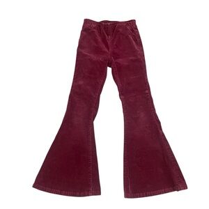 Chelsea & Violet Girls Corduroy Flare Bell Bottom Pants | Burgundy | Size Small